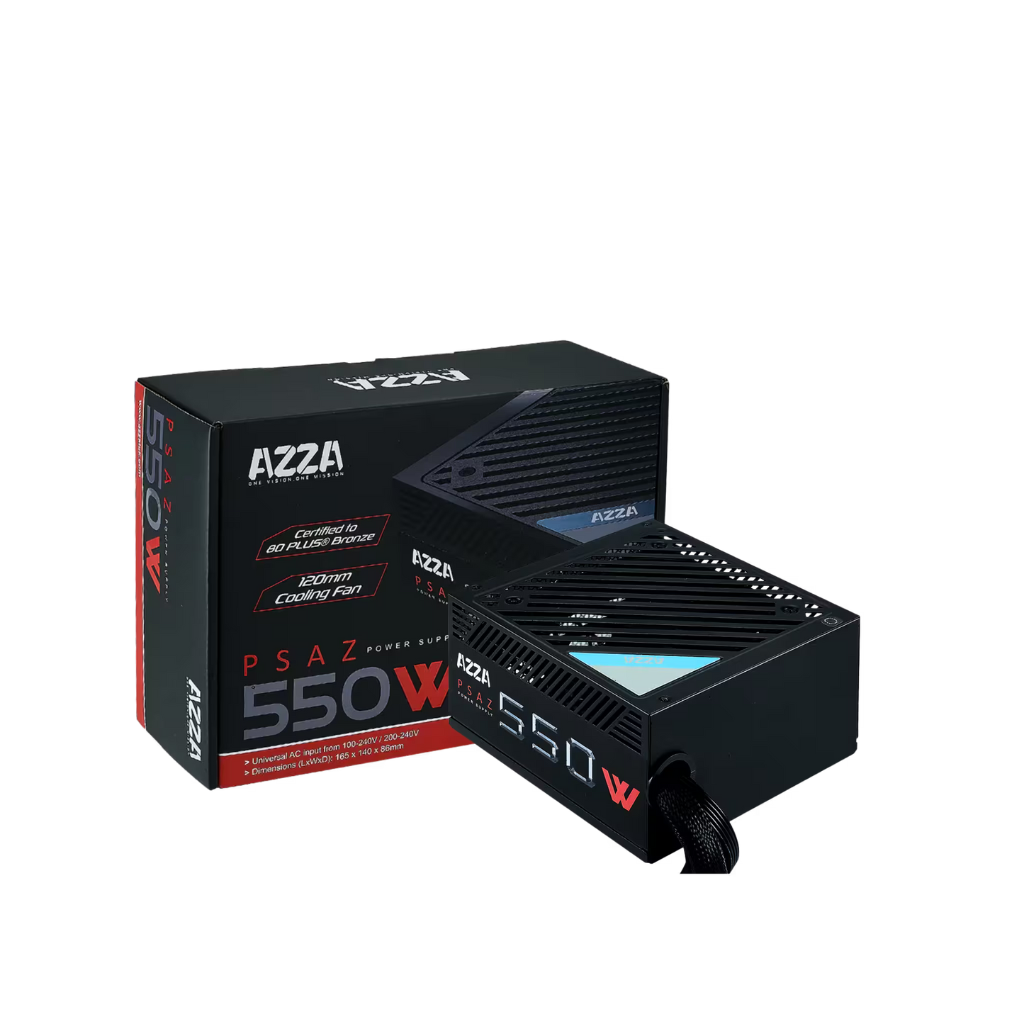 AZZA PSAZ-550W 80 Plus Bronze PSU with non-modular flat black cables