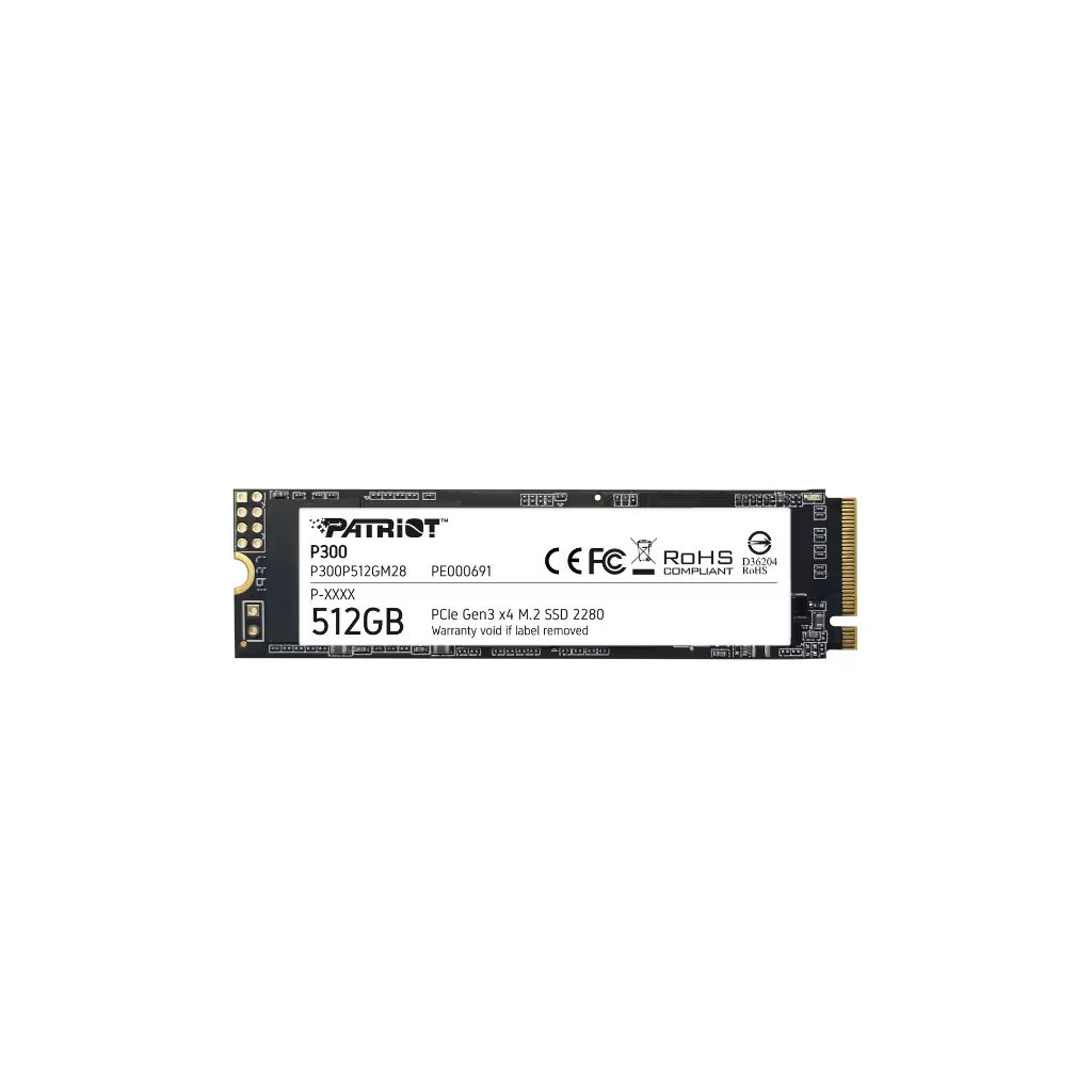Patriot P300 NVMe SSD featuring a single-sided M.2 2280 design for maximum compatibility with thin laptops