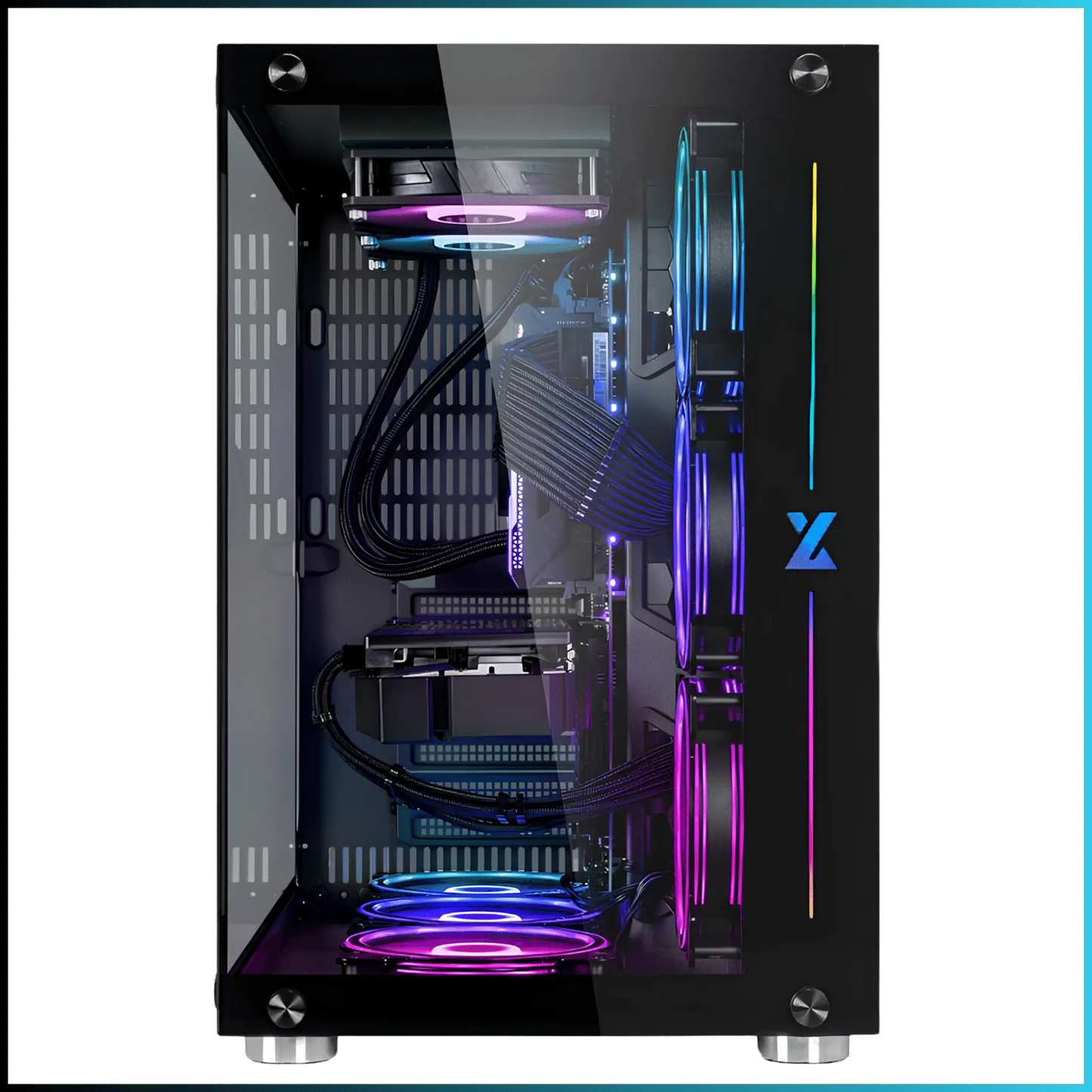 XONAZ Xerra ARGB ATX Tempered Glass Mid Tower Gaming PC Case