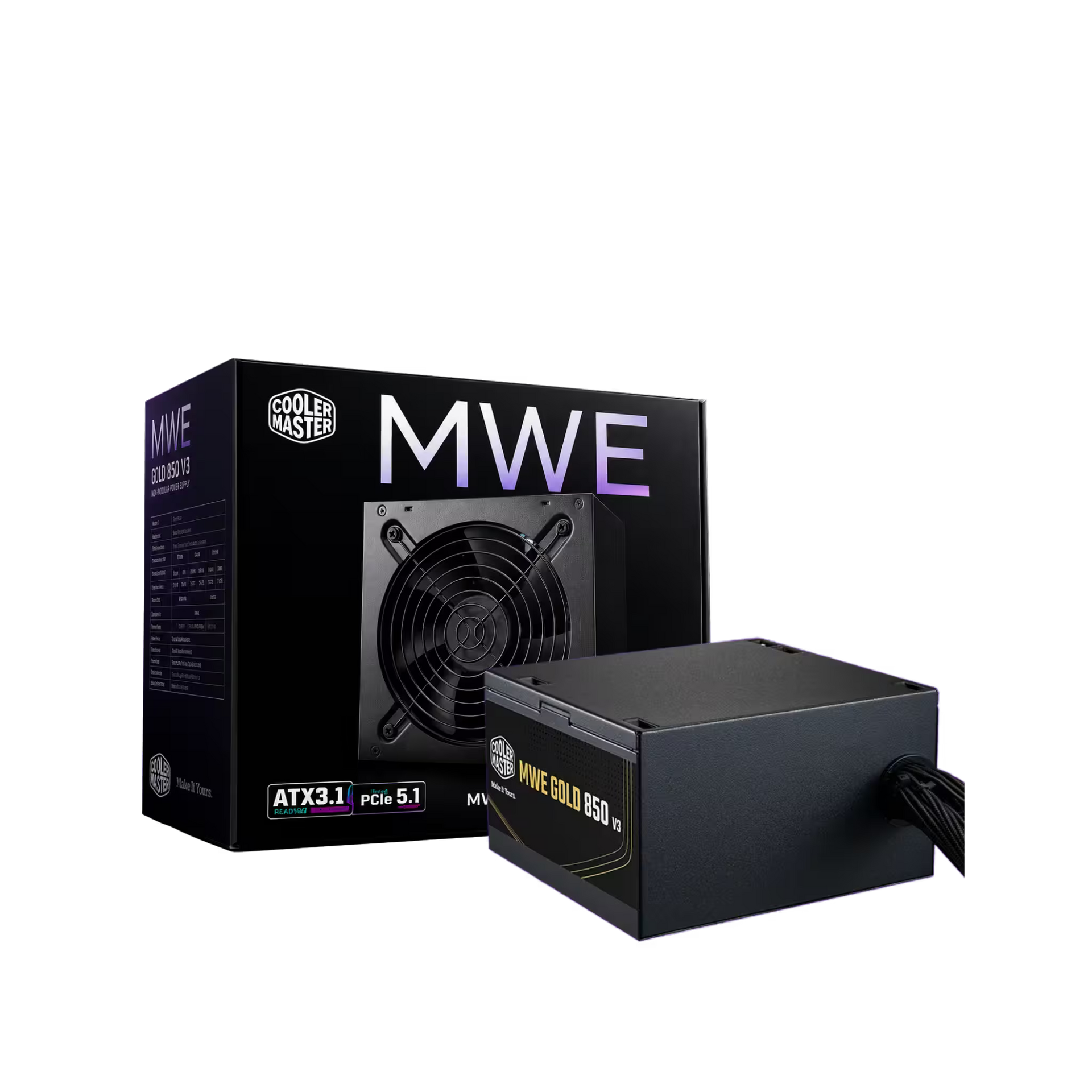 COOLER MASTER MWE GOLD V3 850W ATX 3.1 PCI-E 5.1 80 PLUS GOLD ATX POWER SUPPLY