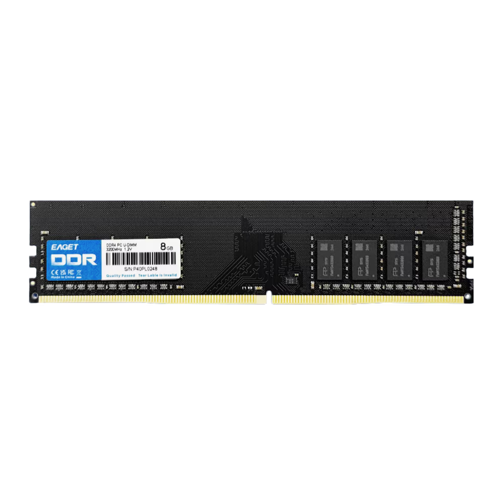 EAGET DDR RAM module on a white background