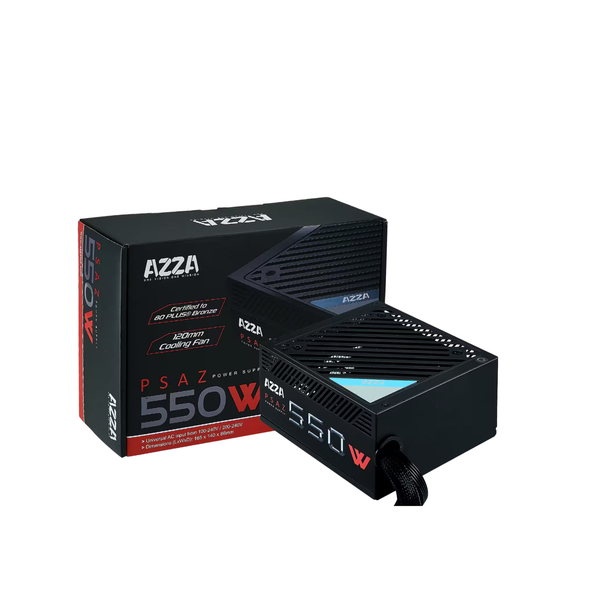 AZZA PSAZ-550W 80 Plus Bronze PSU with non-modular flat black cables
