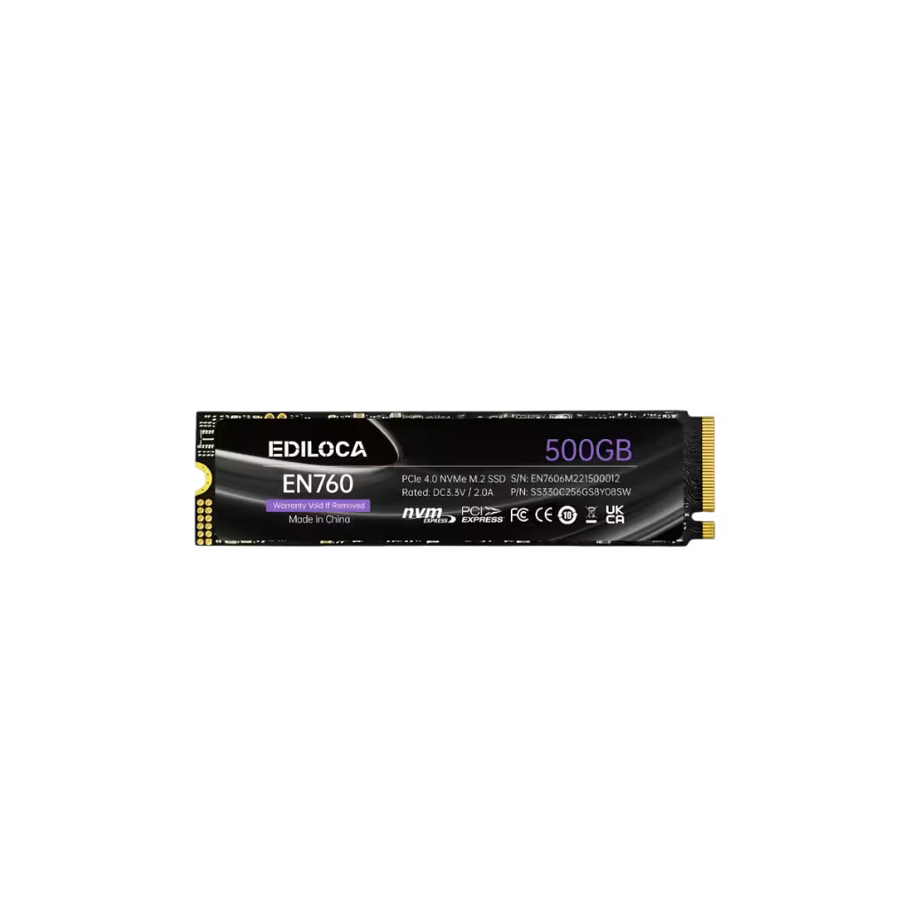 Ediloca EN760 Gen4 NVMe SSD with built-in aluminum heatsink for PS5 and PC thermal management
