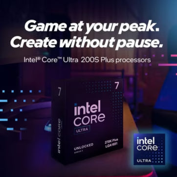 Unlocked Intel Core Ultra 7 270K Plus LGA1851 processor from the 200S Plus series, designed for high-performance gaming and content creation