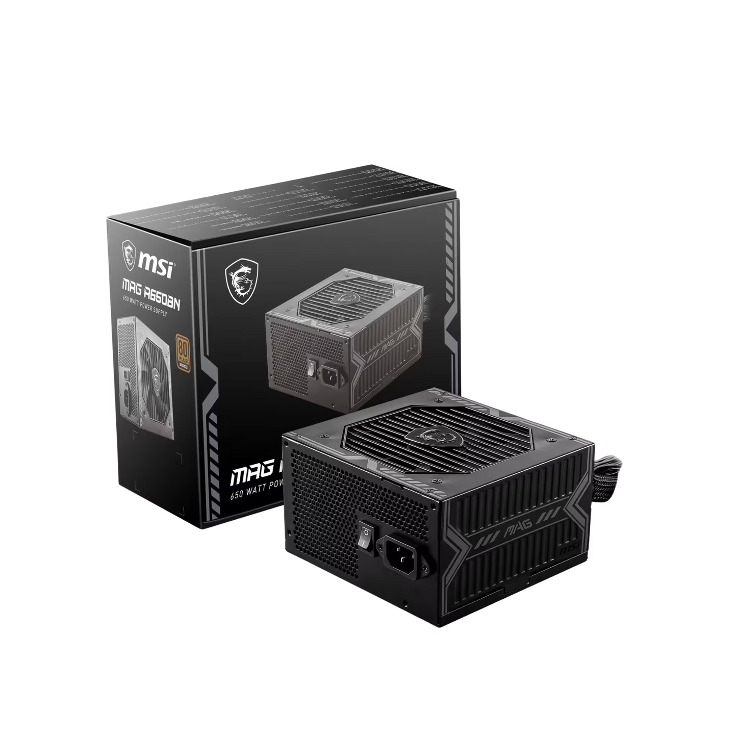 MSI MAG A650BN 650W power supply with 80 PLUS Bronze efficiency certification