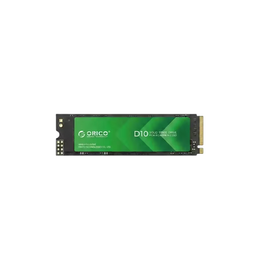 Orico D10 M.2 NVMe SSD showing the 2280 form factor and high-speed PCIe Gen3 interface
