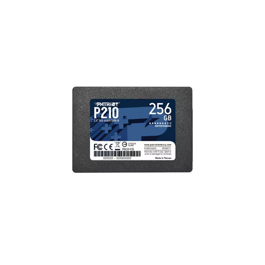 Patriot P210 2.5-inch SATA III SSD featuring a slim 7mm design for universal laptop and desktop compatibility
