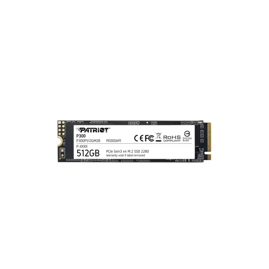 Patriot P300 NVMe SSD featuring a single-sided M.2 2280 design for maximum compatibility with thin laptops