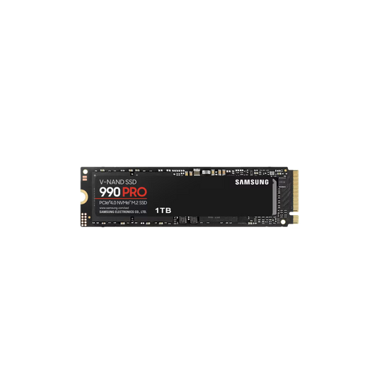 Samsung 990 Pro NVMe SSD with 7450MB/s read speed performance for high-end PC gaming and PS5